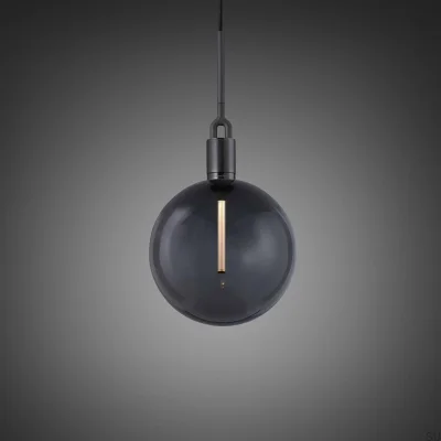 Pantalla grande de vidrio soplado con forma de globo ahumado