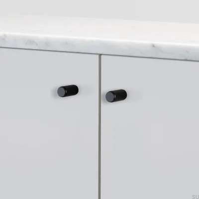Pomo para mueble Linear 12, acero, negro (juego de 2)