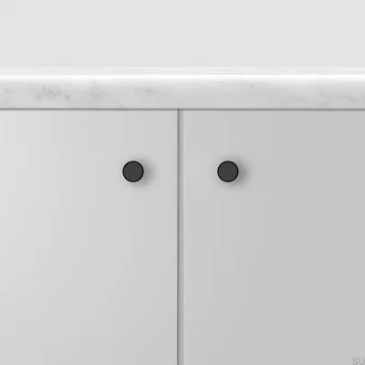 Pomo para mueble Linear 12, acero, negro (juego de 2)
