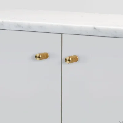 Pomo para muebles de latón lineal 12 (juego de 2)