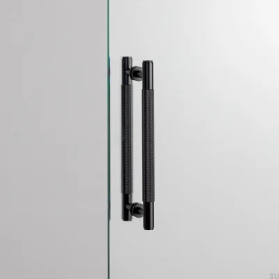Tirador alargado para muebles Cross 225 de doble cara, acero, negro