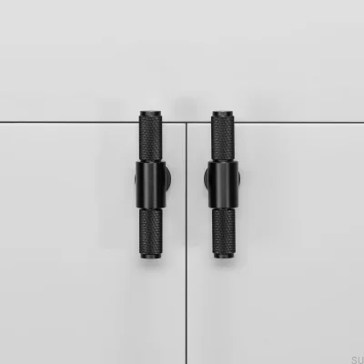 Tirador para muebles T-Bar Cross 95 de acero negro