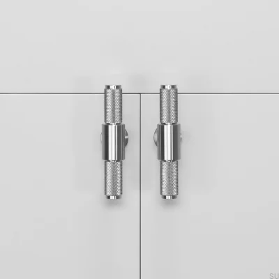 Tirador para muebles en forma de T de acero 95 en forma de cruz y color plateado