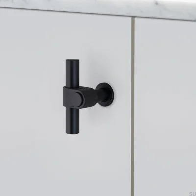 Tirador para muebles de acero fundido 85 T-Bar, color negro para soldador