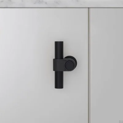 Tirador para muebles de acero fundido 85 T-Bar, color negro para soldador