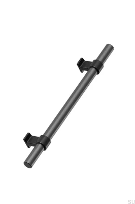 Manija alargada para muebles Bond 2x544 de aluminio, color negro mate y metal de cañón