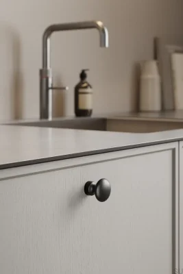 Pomo para muebles Baron 32 de metal negro mate