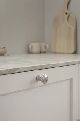 Pomo para muebles Baron 32 de metal niquelado
