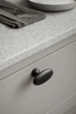 Pomo para muebles T-Bar Baron 60 de metal negro mate