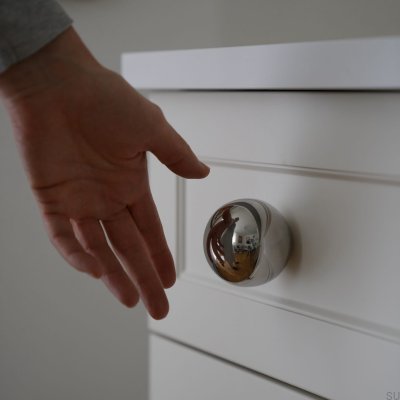 Pomo para muebles Bola 60 Acero Plata Pulido