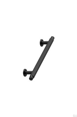 Tirador alargado para muebles Villa 128, metal, negro mate