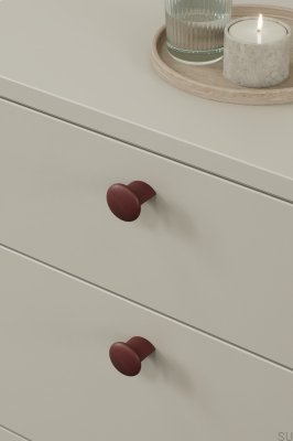 Pomo de plástico Volumi OceanIX 16 para muebles, color burdeos mate