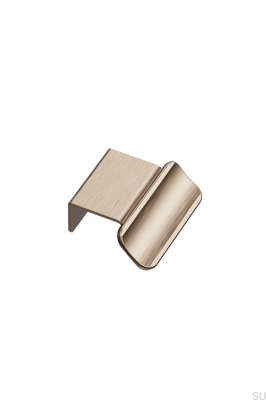 Tirador para muebles Volet 20 de aluminio con borde dorado cepillado