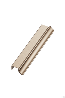 Tirador para muebles Volet 160 de aluminio con borde dorado cepillado