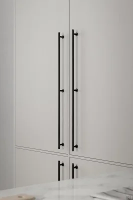 Tirador alargado para muebles Villa Long 640 de aluminio negro mate