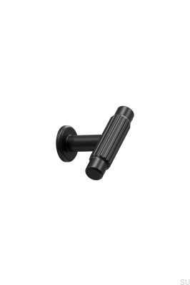 Pomo para muebles Villa 50 de metal negro mate con barra en T