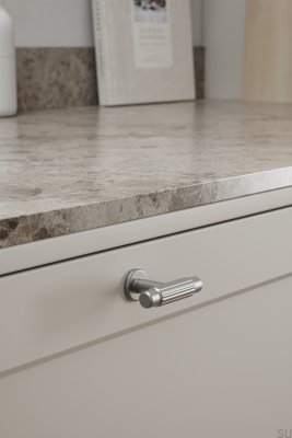 Pomo de mueble metálico plateado T-Bar Villa 50