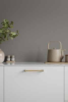 Tirador largo para muebles Segmento 160 Madera de roble con plata