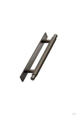 Tirador alargado para muebles Manor 192 de metal marrón mate con almohadilla