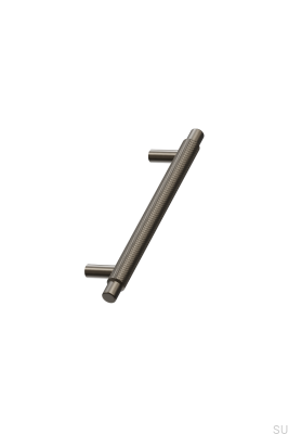 Tirador alargado para muebles Manor 128, metal, marrón mate