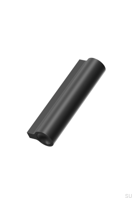 Tirador alargado para muebles Lucente 64, aluminio, negro mate