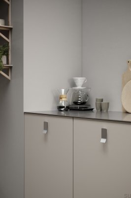 Asa alargada para muebles Leaf 32 Metal Silver