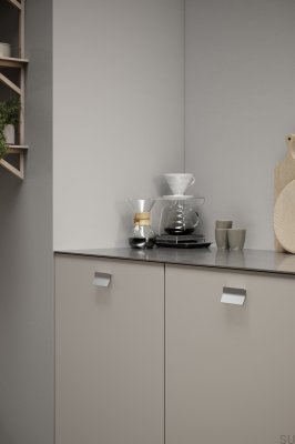 Asa alargada para muebles Leaf 64 Metal Silver