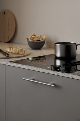 Asa alargada para muebles Koupe 128 de aluminio plateado