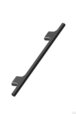 Tirador alargado para muebles Koupe 128, aluminio, negro mate