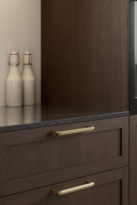 Tirador alargado para muebles Grace 160, latón pulido
