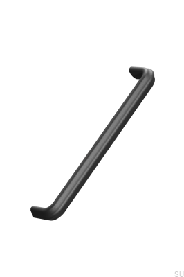 Tirador alargado para muebles Grace 160, hierro fundido, negro mate