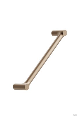 Tirador alargado para muebles Filo 160 de metal cepillado dorado