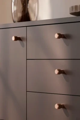 Perilla para muebles Brooklyn 20 de aluminio marrón cepillado
