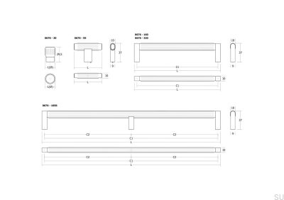 Perilla para muebles Brooklyn 20 de aluminio y titanio negro