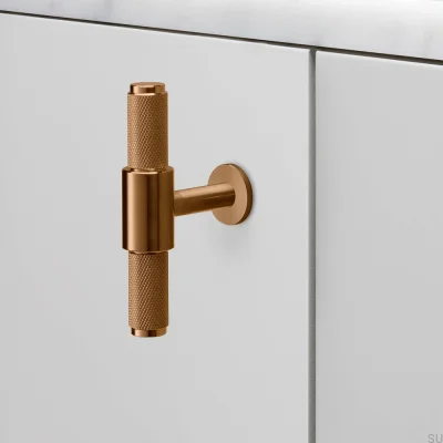 Tirador para muebles de acero T-Bar Cross 95, color blanco y atardecer