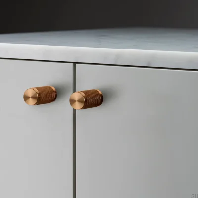 Pomo para muebles Cross 20 de acero con diseño de atardecer cálido (juego de 2)