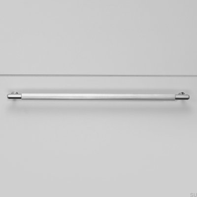 Tirador para muebles alargado lineal de acero 325 plateado
