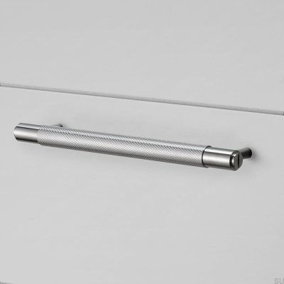 Tirador alargado para muebles Cross 325 de acero plateado