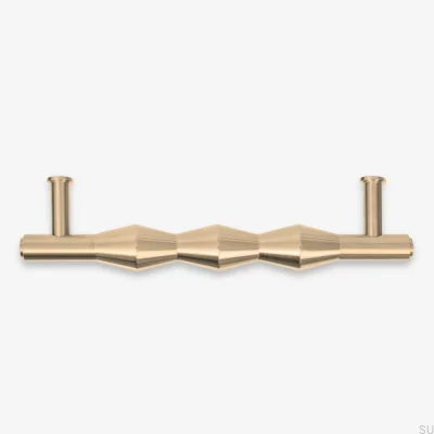 Tirador para mueble oblongo Vilde 160, latón cepillado, sin barnizar