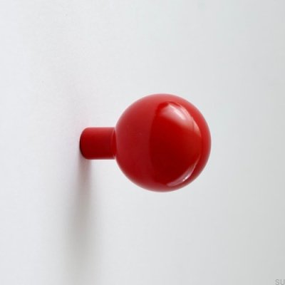 Perchero de pared Ball 30 de acero color rojo