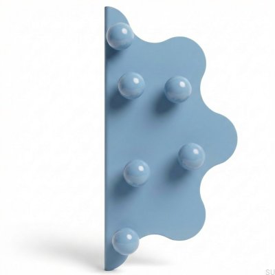 Tirador para muebles Mare 200 de acero con borde azul y bolas azules
