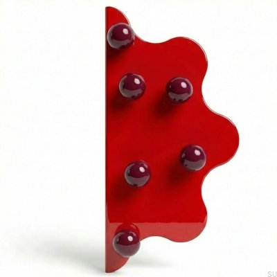 Tirador para mueble Mare 200 Steel Red con bolas color granate