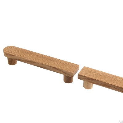 Tirador para muebles Basic Half-Crew de roble 128, acabado en aceite duro, incoloro, semimate
