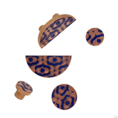 Pomo para muebles de roble esmaltado ultramar, 100 unidades, incoloro, semimate