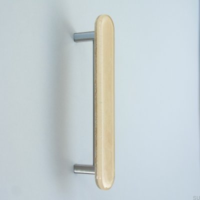 Tirador para mueble redondo alargado de cristal beige 128