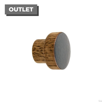 Pomo para mueble Simple, Madera, Esmaltado, Gris Oscuro, Tintado Aceite