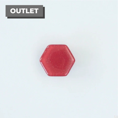 Tirador para muebles de vidrio hexagonal Frambuesa