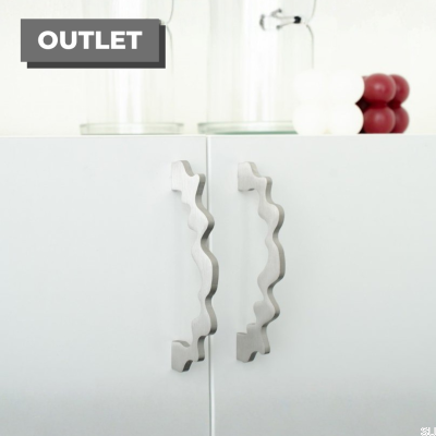 Tirador para mueble alargado Sound 128, acero cepillado