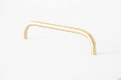 Tirador oblongo para muebles Grip 136, latón cepillado