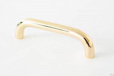 Tirador alargado para muebles Grip 143, latón pulido
